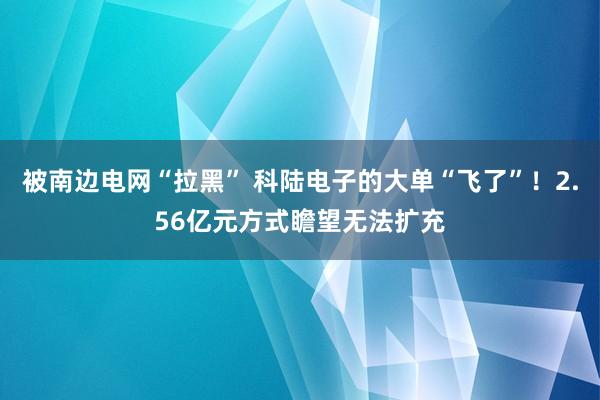被南边电网“拉黑” 科陆电子的大单“飞了”！2.56亿元方式瞻望无法扩充