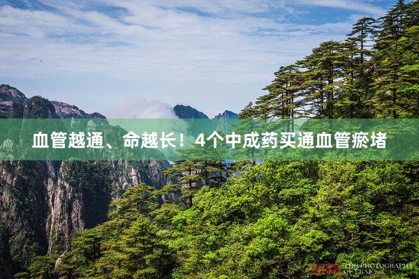 血管越通、命越长！4个中成药买通血管瘀堵
