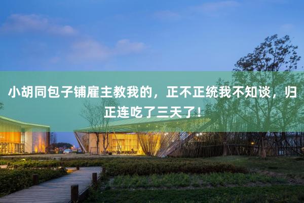 小胡同包子铺雇主教我的，正不正统我不知谈，归正连吃了三天了！