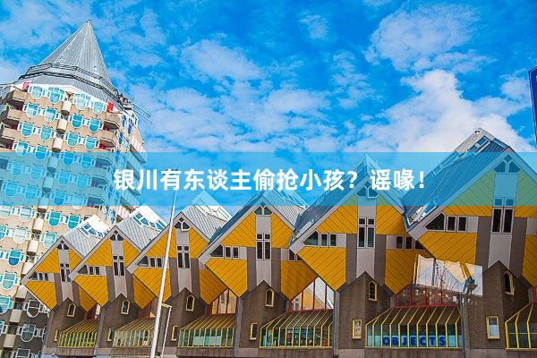 银川有东谈主偷抢小孩？谣喙！