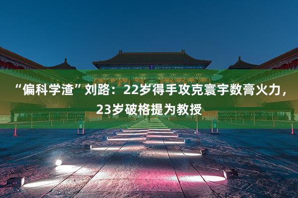 “偏科学渣”刘路：22岁得手攻克寰宇数膏火力，23岁破格提为教授