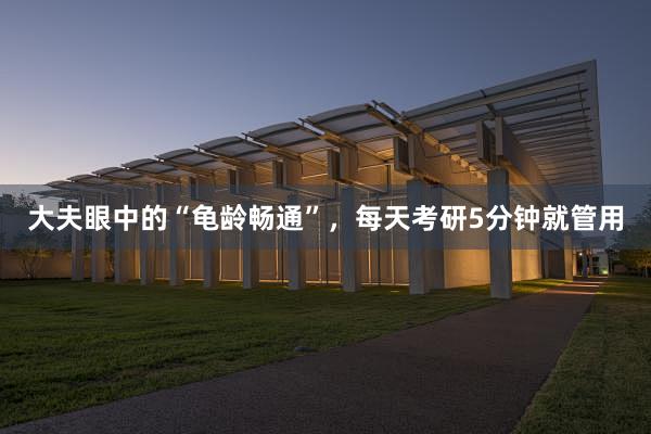 大夫眼中的“龟龄畅通”，每天考研5分钟就管用